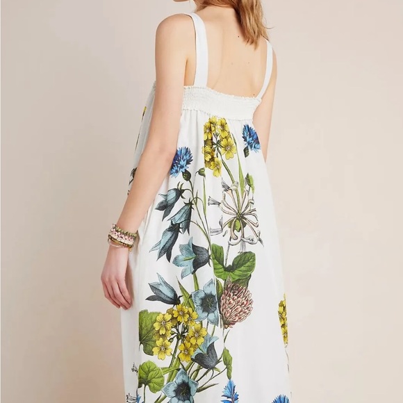 Anthropologie Maeve Beaujardin Maxi Dress Size S Boho Floral Pockets! NWT - Picture 3 of 12
